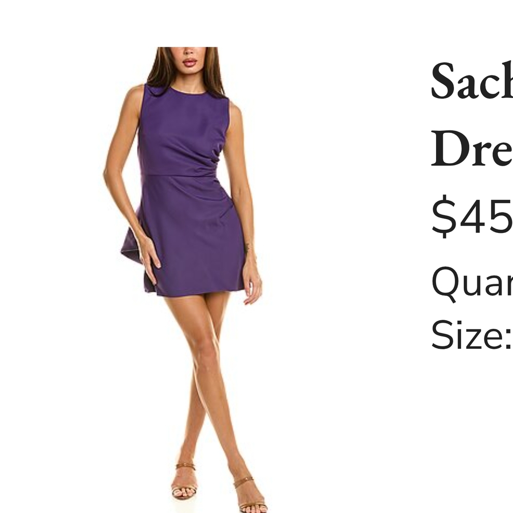 Purple Asymmetrical Ruched Mini Dress with bow